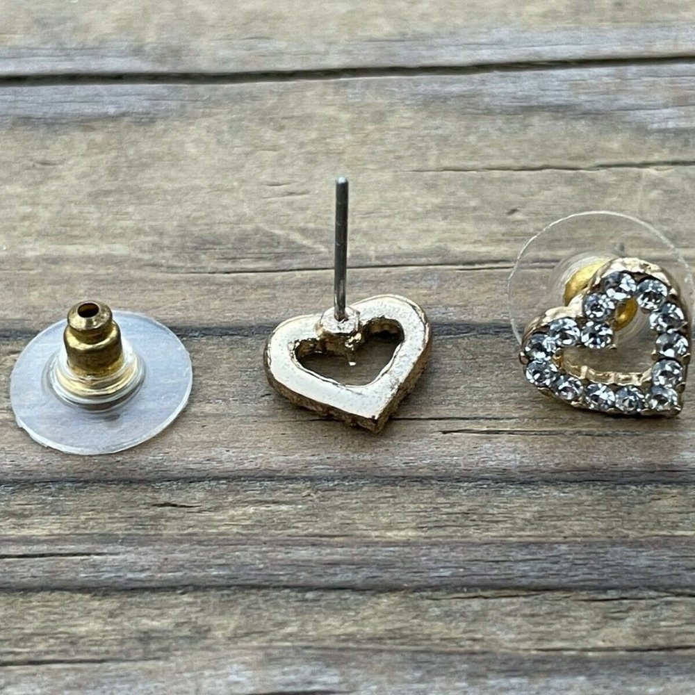 Betsey Johnson Earrings Valentines Day Gift Heart shape Earring Crystal Accent - Picture 7 of 12